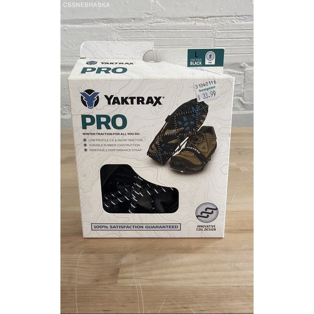 Yaktrax Black PRO One Pair‎ Black Size Small Winter Traction - Size L
